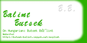 balint butsek business card